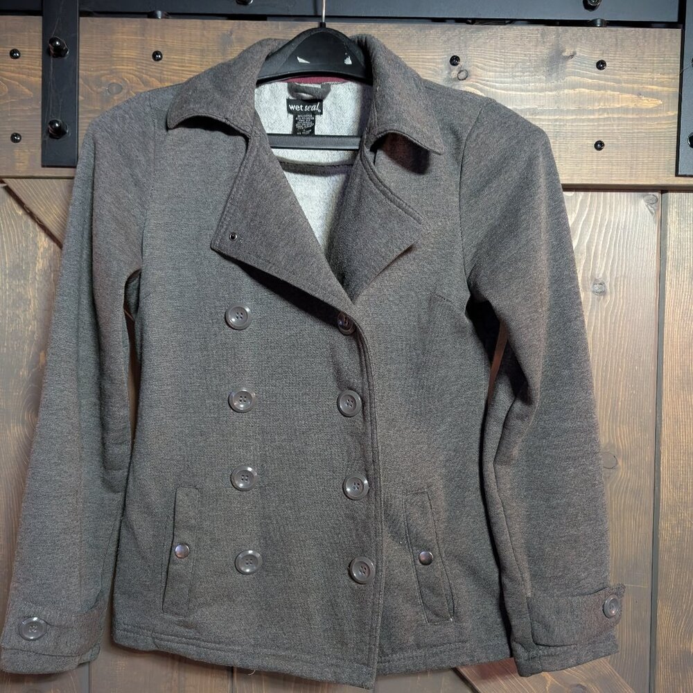 Wet Seal heathered grey size L soft pea coat